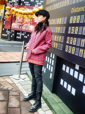 「sandro（サンドロ）のアイテム（その他アウター）」を使った、a81433さん（レディース・163cm）の冬コーディネート