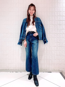 「JEANASIS（ジーナシス）のアイテム（デニムジャケット）」を使った、ai (FOREVER21)さん（レディース・167cm）の秋コーディネート