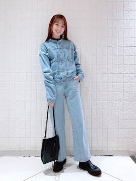 「JEANASIS（ジーナシス）のアイテム（デニムジャケット）」を使った、ai (FOREVER21)さん（レディース・167cm）の冬コーディネート