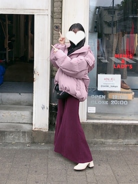 「snidel」｜「アイテム（ダウンジャケット/コート）」を使った、さくゆりさん（レディース・155cm）の冬コーディネート