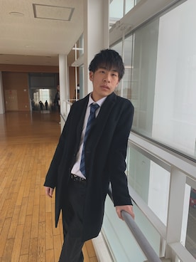 「THE SUIT COMPANY（ザ・スーツカンパニー）のアイテム（スーツジャケット）」を使った、ツチヤサンさん（メンズ・170cm）の冬コーディネート