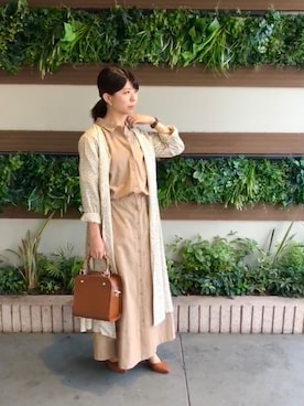 「テチチ(Te chichi)」｜「アイテム（シャツワンピース）」を使った、Techichiペリエ千葉さん（レディース・156cm）の春コーディネート