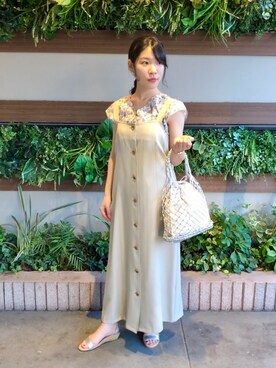 「Te chichi（テチチ）のアイテム（オールインワン・サロペット）」を使った、Techichiペリエ千葉さん（レディース・156cm）の夏コーディネート