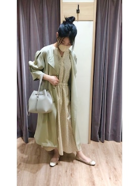 「Te chichi（テチチ）のアイテム（トレンチコート）」を使った、Techichiペリエ千葉さん（レディース・155cm）の春コーディネート