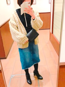 「Honeys（ハニーズ）のアイテム（ブーティ）」を使った、sariaさん（レディース・161cm）の冬コーディネート