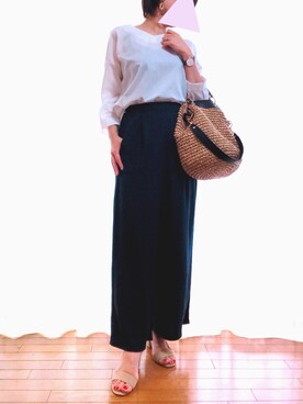 「おとなコーデ」｜「アイテム（アナログ腕時計）」を使った、sariaさん（レディース・161cm）の夏コーディネート