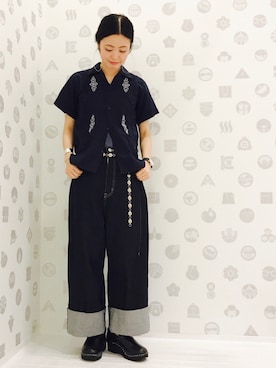 「アイテム（ファッション雑貨）」を使った、MIYAさん（レディース・159cm）の夏コーディネート