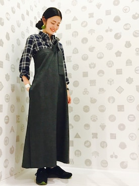 「アイテム（ワンピース）」を使った、MIYAさん（レディース・159cm）の秋コーディネート