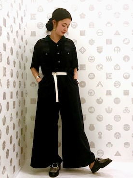 「Hender Scheme（エンダースキーマ）のアイテム（シューズ）」を使った、MIYAさん（レディース・159cm）の冬コーディネート