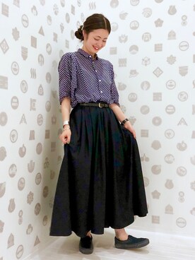 MIYAさんの「GRAMICCI  × BEAMS BOY / 別注 ギャバ ロング スカート」を使ったコーディネート