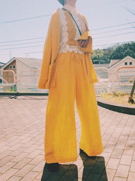 「美容師」｜「アイテム（セットアップ）」を使った、たぴおか。さん（レディース・156cm）の夏コーディネート