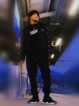 「MYne（マイン）のアイテム（ジャケット/アウター）」を使った、マオさん（メンズ・175cm）の春コーディネート