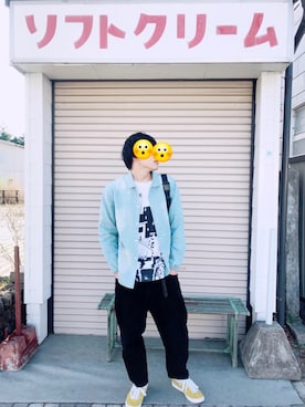 「MYne（マイン）のアイテム（シューズ）」を使った、マオさん（メンズ・175cm）の春コーディネート