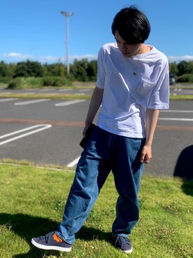 「MYne（マイン）のアイテム（シューズ）」を使った、マオさん（メンズ・175cm）の秋コーディネート