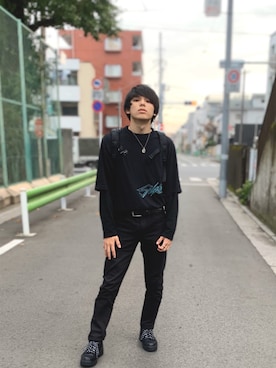 「MYne（マイン）のアイテム（シューズ）」を使った、マオさん（メンズ・175cm）の秋コーディネート