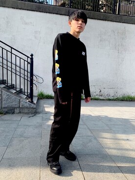 「MYne（マイン）のアイテム（シューズ）」を使った、マオさん（メンズ・175cm）の秋コーディネート