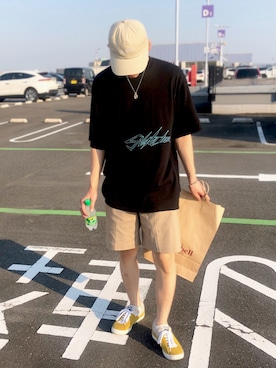 「MYne（マイン）のアイテム（キャップ）」を使った、マオさん（メンズ・175cm）の夏コーディネート