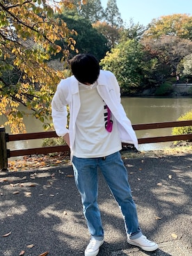 「MYne（マイン）のアイテム（トップス）」を使った、マオさん（メンズ・175cm）の秋コーディネート