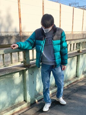 「MYne（マイン）のアイテム（スウェット）」を使った、マオさん（メンズ・175cm）の冬コーディネート