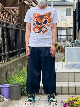 「handmade」｜「アイテム（サンダル）」を使った、kazuhoさん（メンズ・164cm）の夏コーディネート