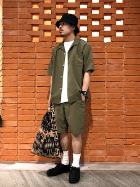 「SET UP」｜「アイテム（帽子）」を使った、おまつさん（メンズ・176cm）の春コーディネート