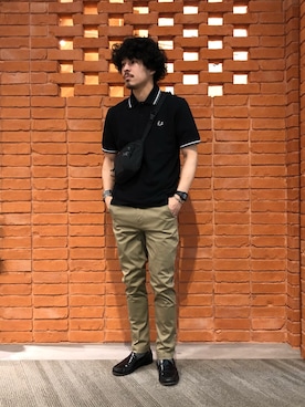 「BEAMS」｜「アイテム（ボディバッグ/ウエストポーチ）」を使った、おまつさん（メンズ・176cm）の春コーディネート