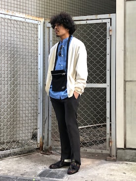 「OLD PARK（オールドパーク）のアイテム（パンツ）」を使った、おまつさん（メンズ・176cm）の春コーディネート