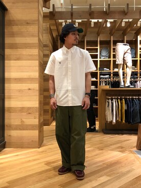 「POLO RALPH LAUREN（ポロ ラルフ ローレン）のアイテム（シャツ/ブラウス、ホワイト系）」を使った、おまつさん（メンズ・176cm）の夏コーディネート