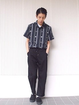 「VOLCOM」｜「アイテム（スリッポン）」を使った、秦翔平さん（メンズ・180cm）の夏コーディネート