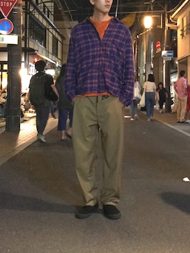 「チャイナシャツ」｜秦翔平さん（メンズ・180cm）の秋コーディネート