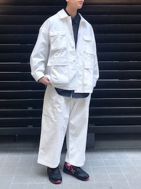 「アイテム（カバーオール）」を使った、秦翔平さん（メンズ・180cm）の秋コーディネート