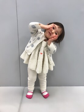 「BOBSON（ボブソン）のアイテム」を使った、ちよさん（キッズ・80cm）の冬コーディネート