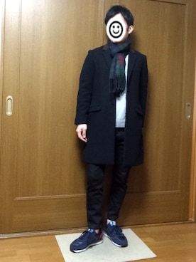 「And A（アンドエー）のアイテム（チェスターコート）」を使った、1daiさん（メンズ・165cm）の冬コーディネート