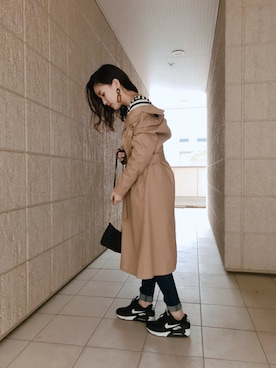 「通販」｜「アイテム（ジャケット/アウター）」を使った、chamaさん（レディース・157cm）の春コーディネート