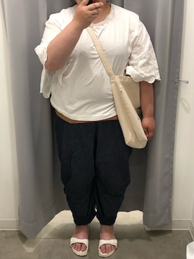 「ニコアンド」｜「アイテム（シャツワンピース）」を使った、ぁゅさん（レディース・154cm）の夏コーディネート