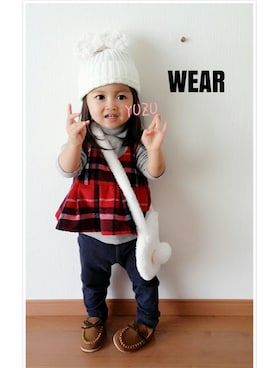 「タータンチェック」｜sora♡yuzuさん（キッズ・80cm）の秋コーディネート