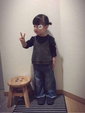 「アイテム（キャミソール）」を使った、HINAさん（キッズ・70cm）の秋コーディネート