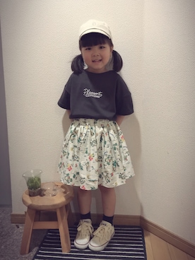 「アイテム（スカート）」を使った、HINAさん（キッズ・100cm）の春コーディネート
