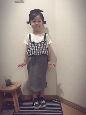 「アイテム（スカート）」を使った、HINAさん（キッズ・100cm）の春コーディネート