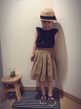「アイテム（スカート）」を使った、HINAさん（キッズ・100cm）の春コーディネート