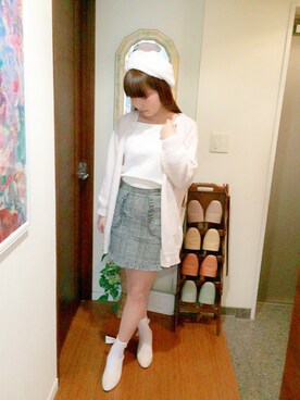 「TITTY&CO.（ティティーアンドコー）のアイテム（その他アウター）」を使った、あみさん（レディース・165cm）の春コーディネート