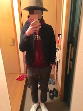 「WHEREABOUTS（ウェアラバウツ）のアイテム」を使った、フーファイ君さん（メンズ・179cm）の冬コーディネート