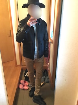 「JAMA RICO（ジャマリコ）のアイテム」を使った、フーファイ君さん（メンズ・179cm）の秋コーディネート