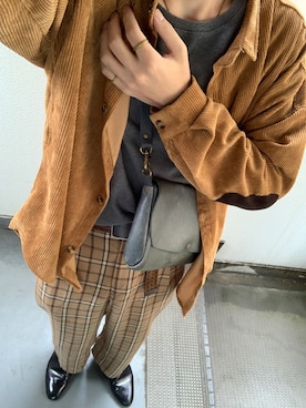 「アイテム（ショルダーバッグ、ブルー系）」を使った、iさん（メンズ・175cm）の秋コーディネート