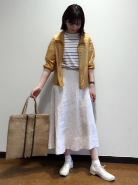 「アイテム（ブルゾン、オレンジ系）」を使った、naomiさん（レディース・167cm）の夏コーディネート