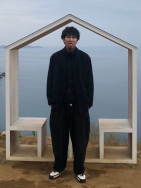 「Yohji Yamamoto（ヨウジヤマモト）のアイテム（テーラードジャケット）」を使った、senna50000さん（メンズ・187cm）の春コーディネート