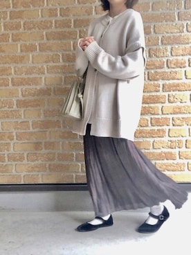 「カヌレバッグ」｜「アイテム（バレエシューズ）」を使った、r i n a .さん（レディース・152cm）の冬コーディネート