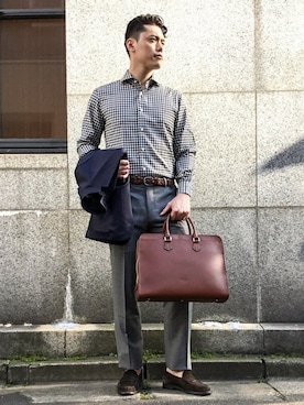 「SHIPS」｜岡﨑さん（メンズ・182cm）の夏コーディネート