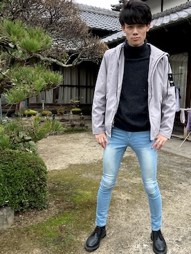 「JOKER（ジョーカー）のアイテム（パンツ）」を使った、重ね着王子さん（メンズ・177cm）の秋コーディネート