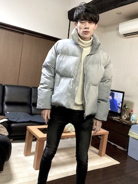 「G.O.C（ジーオーシー）のアイテム（ダウンジャケット/コート）」を使った、重ね着王子さん（メンズ・177cm）の秋コーディネート
